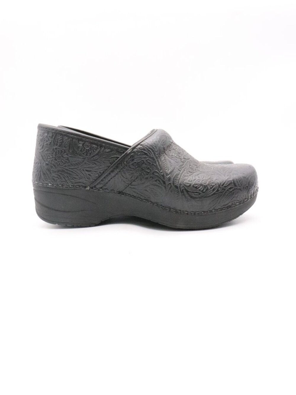 Dansko XP 2.0 Professional Women's Size EU 38 Black Tooled Leather Shoes Clogs